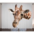 thumbnail image 1 of Ambesonne Animal Curtains 2 Panel Set, Savannah Wildlife Giraffe, 108" x 96", Brown and Grey, 1 of 3