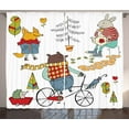 thumbnail image 1 of Ambesonne Animal Curtains 2 Panel Set, Urban Forest Characters, 108" x 84", Multicolor, 1 of 3