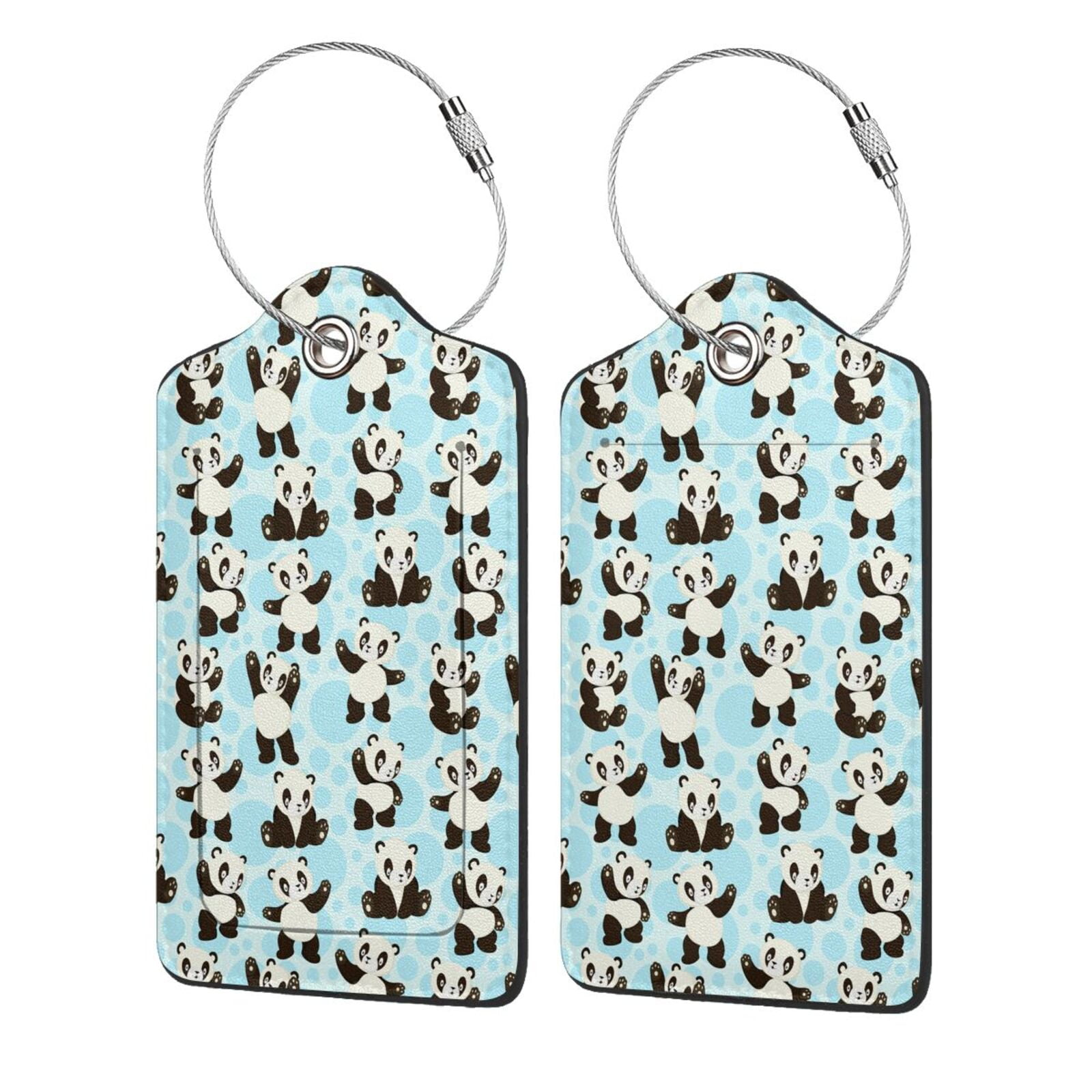 Animal Cute Panda Luggage Tags for Suitcase PU Privacy Cover ID Label ...