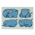 thumbnail image 1 of Animal Cutting Board, Boys Girls Room Clumsy Image Print, Decorative Tempered Glass Cutting and Serving Board, Small Size, Pale Blue White, by Ambesonne, 1 of 1