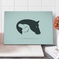 thumbnail image 1 of Animal Cutting Board, Contemporary Image of a Dog and Horse Hugging Loyal Friend Heads Print, Decorative Tempered Glass Cutting and Serving Board, Large Size, Black White, by Ambesonne, 1 of 1
