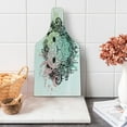 thumbnail image 1 of Animal Cutting Board, French Bulldog with Floral Wreath on Brushstroke Watercolor Print, Decorative Tempered Glass Cutting and Serving Board, Wine Bottle Shape, Pale Green Pale Pink, by Ambesonne, 1 of 1