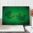 thumbnail image 1 of Animal Cutting Board, Frog Shadow Silhouette on the Banana Tree Leaf in Tropical Lands Jungle Games Graphic, Decorative Tempered Glass Cutting and Serving Board, Large Size, Green, by Ambesonne, 1 of 5