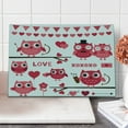 thumbnail image 1 of Animal Cutting Board, Owls Image with Romantic Elements Arrow Eyesight Partners in Amour Design, Decorative Tempered Glass Cutting and Serving Board, Large Size, Red White, by Ambesonne, 1 of 1