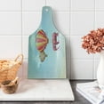 thumbnail image 1 of Animal Cutting Board, Pink in the Sky with Balloons Illustration Daydream Travel, Decorative Tempered Glass Cutting and Serving Board, Wine Bottle Shape, Multicolor, by Ambesonne, 1 of 1