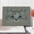 thumbnail image 1 of Animal Cutting Board, Portrait of Domestic Cat Face Kitten Pet Whiskers Fluffy Feline, Decorative Tempered Glass Cutting and Serving Board, Large Size, Bluegrey Umber Brown, by Ambesonne, 1 of 1
