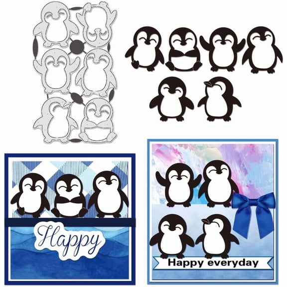 Animal Cutting Dies Cute Penguin Carbon Steel Embossing Templates Metal Stencils for Scrapbooking Album Photo Card Making for DIY