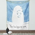 thumbnail image 1 of Animal Decor Wall Hanging Tapestry, Mother Polar Bear Hugging Her Baby in the Snow North Winter Love Keeps Warm Artful Theme, Bedroom Living Room Dorm Accessories, 60 X 80 Inches, by Ambesonne, 1 of 5