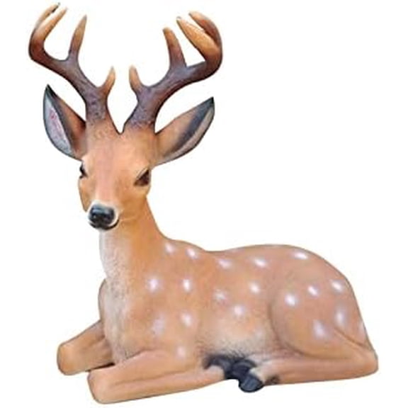 Animal Deer Statue Figurine Resin Garden Decoration for Deck Yard  Lawn Fence, Little Buck$$Garden &