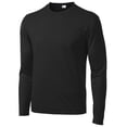 thumbnail image 1 of Animal Den Men's Long Sleeve Moisture Wicking Athletic Shirts (Black, Large Tall), 1 of 2