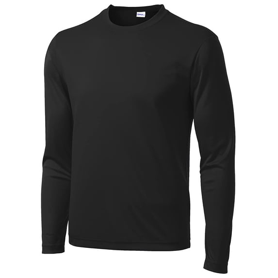 Animal Den Men's Long Sleeve Moisture Wicking Athletic Shirts (Black, Large Tall)