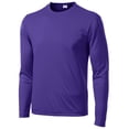 thumbnail image 1 of Animal Den Men's Long Sleeve Moisture Wicking Athletic Shirts (Purple, 3X-Large Tall), 1 of 2