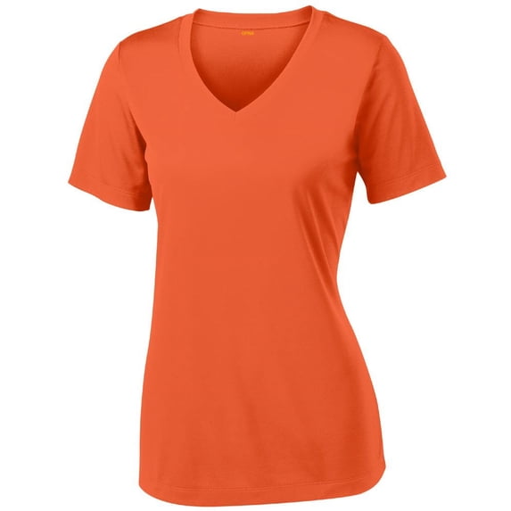 Animal Den Women's Short Sleeve Moisture Wicking Athletic Shirts (Deep Orange, Medium)
