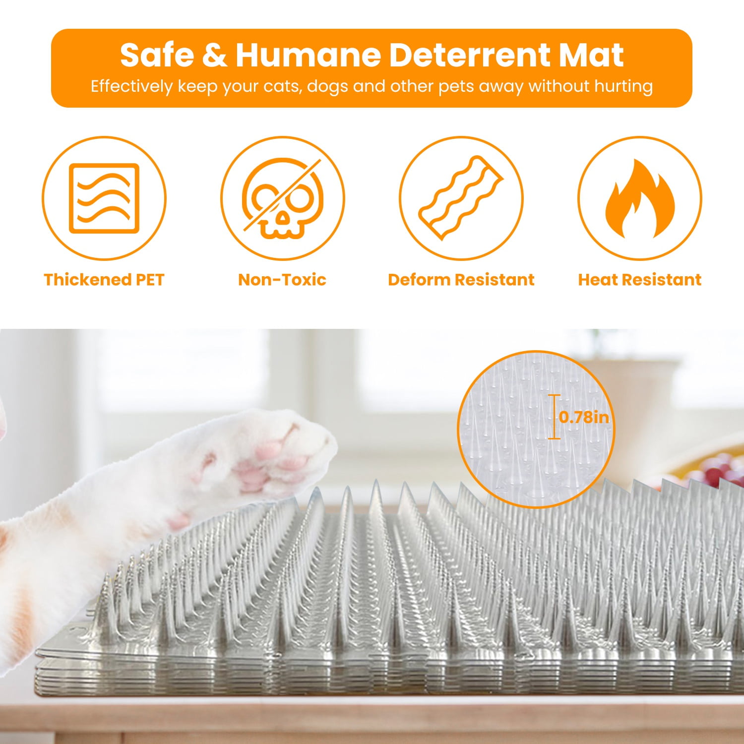 Animal Deterrent Training Mats, iMounTEK 16 Pcs Cat Spike Mat with 0.78