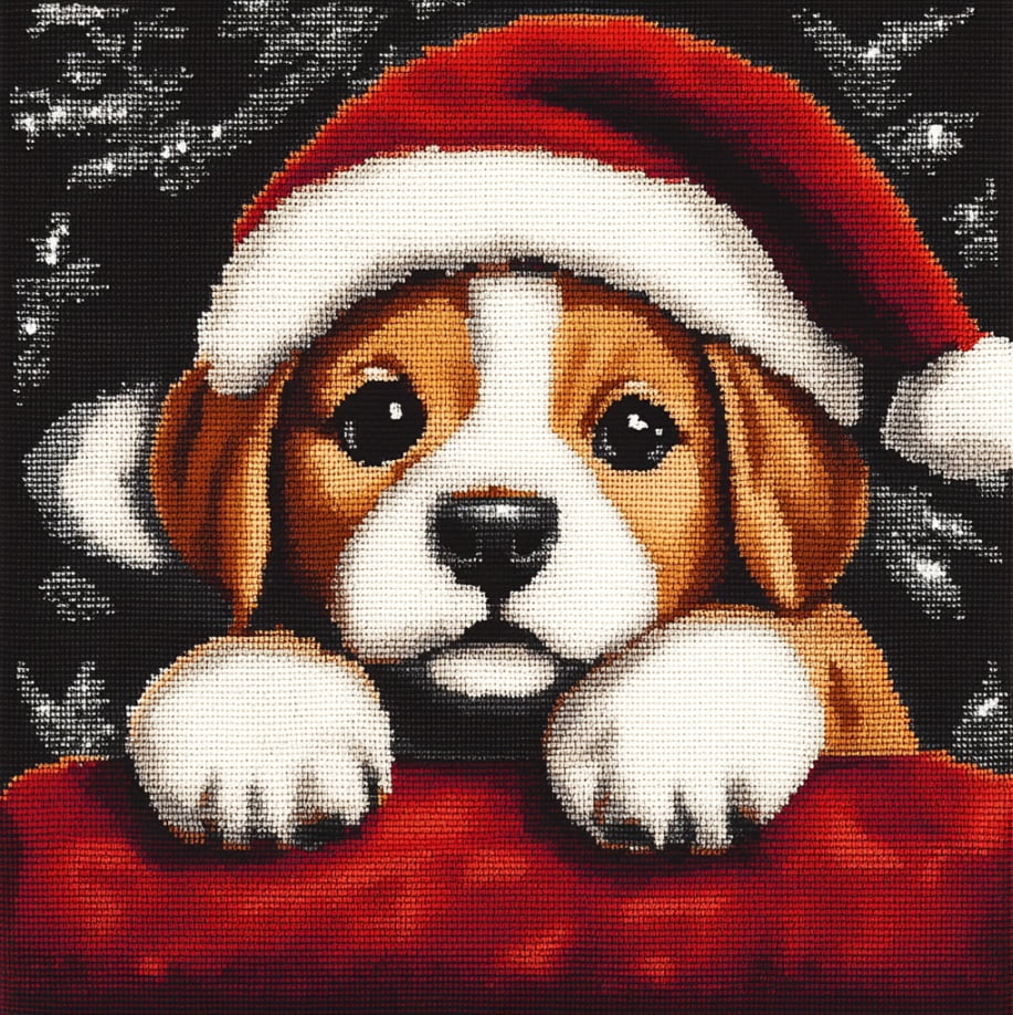 Animal Dog 11CT Stamped Embroidery Kit Cross Stitch Pillow Cases 18x18inch