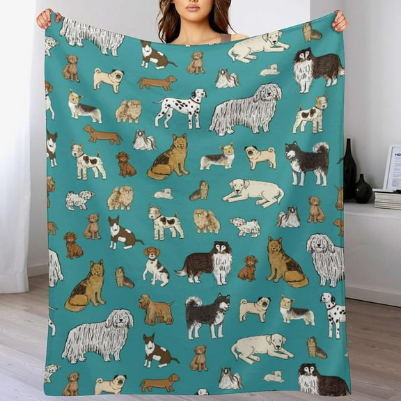 Animal Dog Blanket for Boys Girls, Dog Lovers Gifts, Fleece Dog Throw Blanket for Kids Adults,Super Soft Warm Blanket Lightweight Flannel Blankets for Bed Couch (50"x40", Animal Dog)