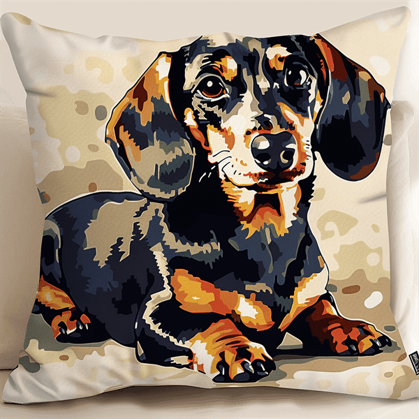 Animal Dog Cross Stitch Kits pre Stamped Pillowcase , 45X45cm , DIY Handmade Embroidered for Home Decor (11ct)
