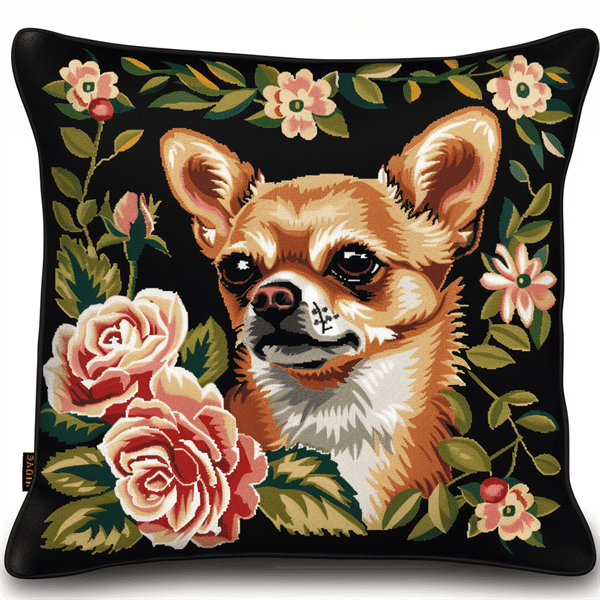 Animal Dog Cross Stitch Pillow Cases , 45X45cm , Cross Stitch Kits for Kids (11 Count)