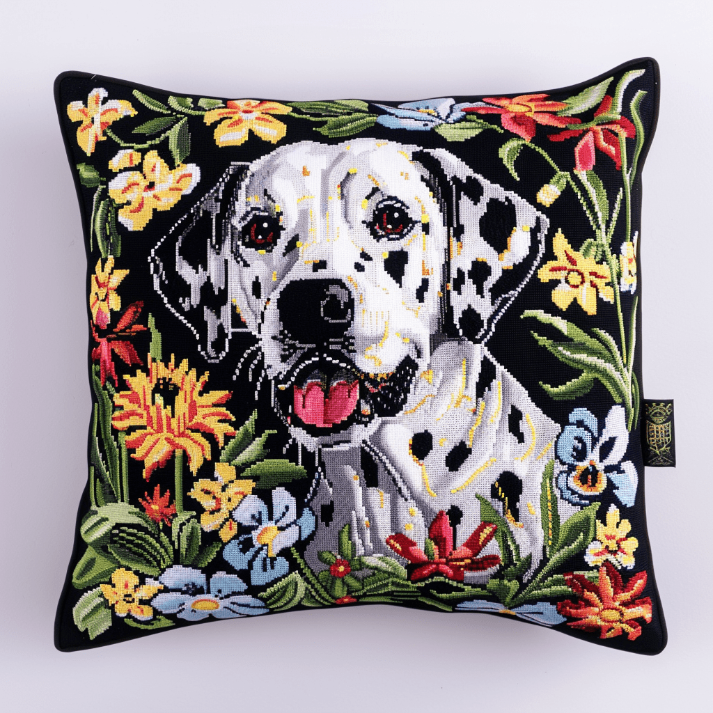 Animal Dog Cross Stitch Throw Pillow Case Kits , 45X45cm , Cross Stitch Kits for Kids (11 Count)