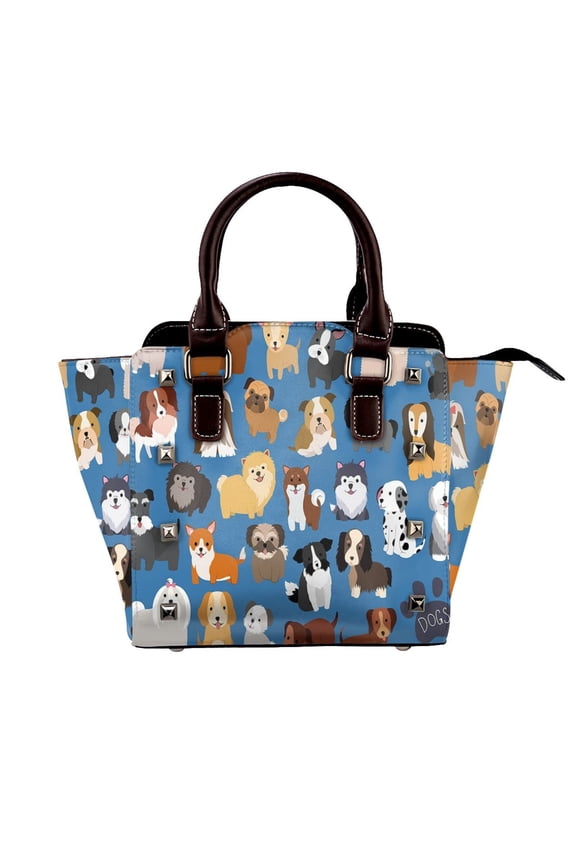 Animal Dog Cute Paw Print Rivet Fashion One-Shoulder Women's Handbag Tote Bag