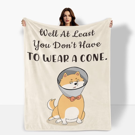 Animal Dog Lover Pet Love Get Well Soon Yellow Theme Fleece Blanket Sofa Bed Travel Camping Polyester Throw Shipped From USA Soft Warm Comfortable Flannel Blanket Ideal For Family Friends Gift