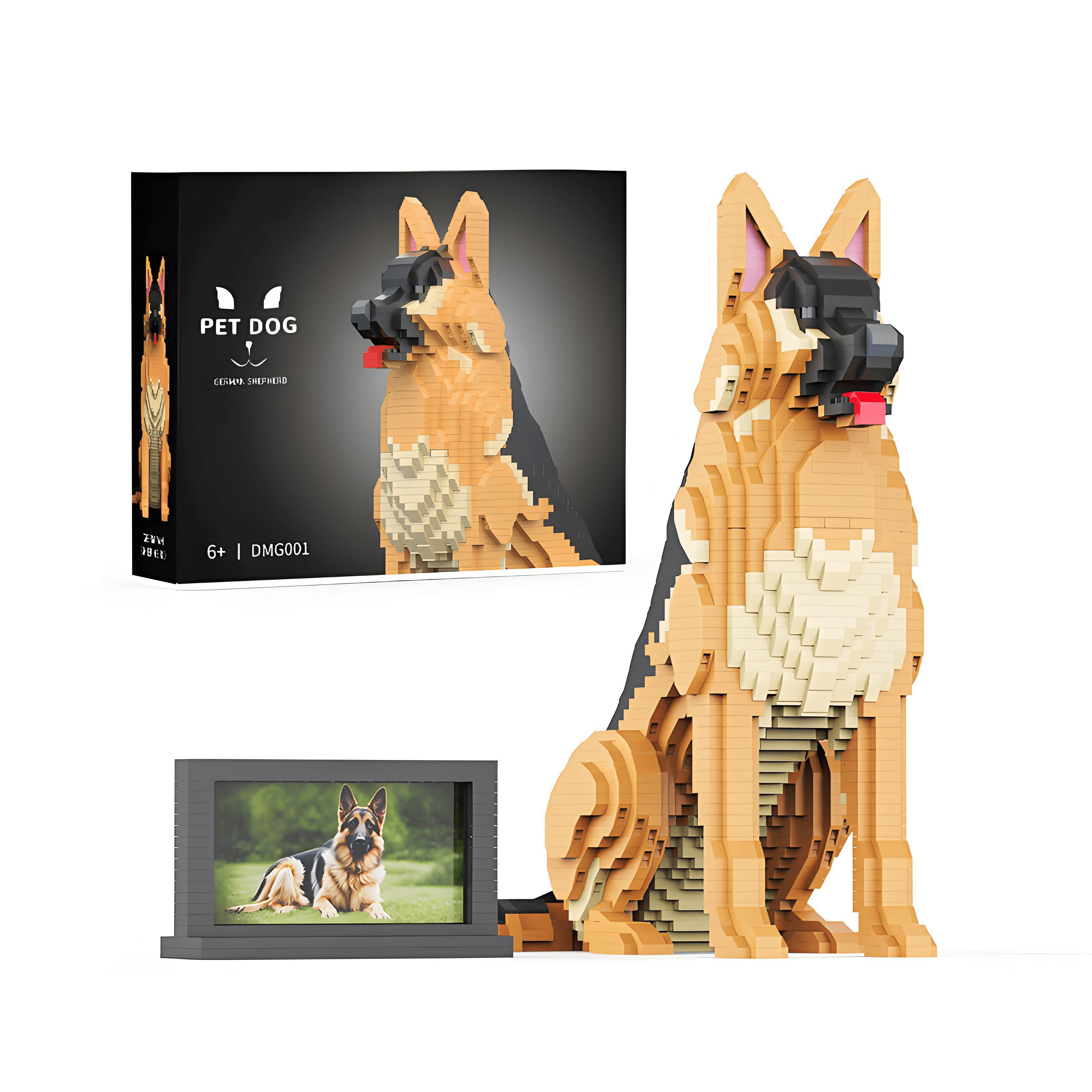J-AREA Animal Dog Micro Building Blocks Set, 2632 PCS, German Shepherd ...