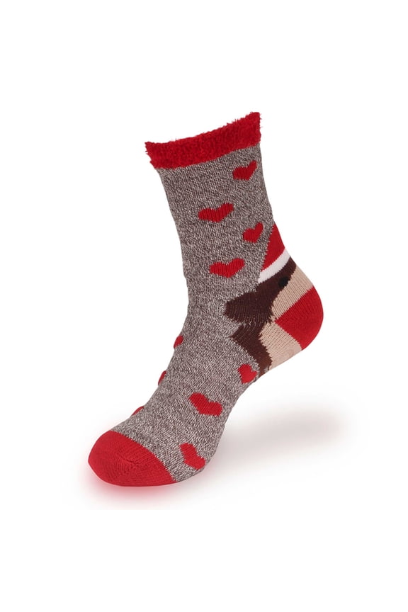 Women's Animal Double Layer Extra Thick Non-Slip Crew Socks - Monkey (Style 08) - 1 Pair