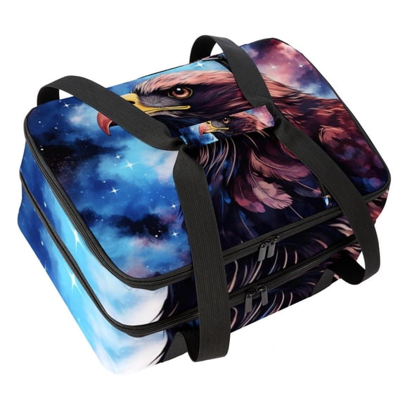 Animal Double Layered Insulated Lunch Bag with Two Compartments - Large Capacity Hand-Carried Refrigerated Meal Bag - 7.1x11.4x16.1 Inches