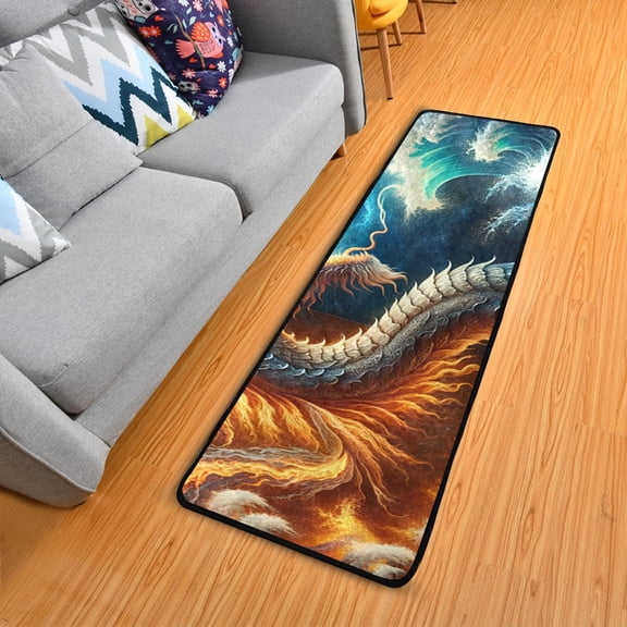Animal Dragon Beast Monster 7224 inch Runner Rug Non-Slip Pads Ares Rugs Washable for Bedroom Bathroom Living Room