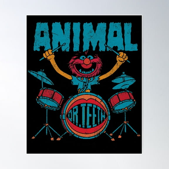 Animal Drummer Muppets Poster Wall Art, Modern Wall Decor For Living Room Bedroom, 24x36 UNFRAMED