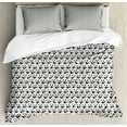 thumbnail image 1 of Animal Duvet Cover Set, Panda Bears Faces with Flower Petals Cartoon Zoo Graphic, Decorative 3 Piece Bedding Set with 2 Pillow Shams, Calking Size, Black White and Pink, by Ambesonne, 1 of 2