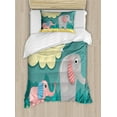 thumbnail image 1 of Animal Duvet Cover Sets, Style Graphic of Animal and Mom Pastel Cloud, Bedding Set with 2 Duvet Covers & 2 Pillowcases, 2 Pack Twin Size, Cadet Blue Multicolor, by Ambesonne, 1 of 3