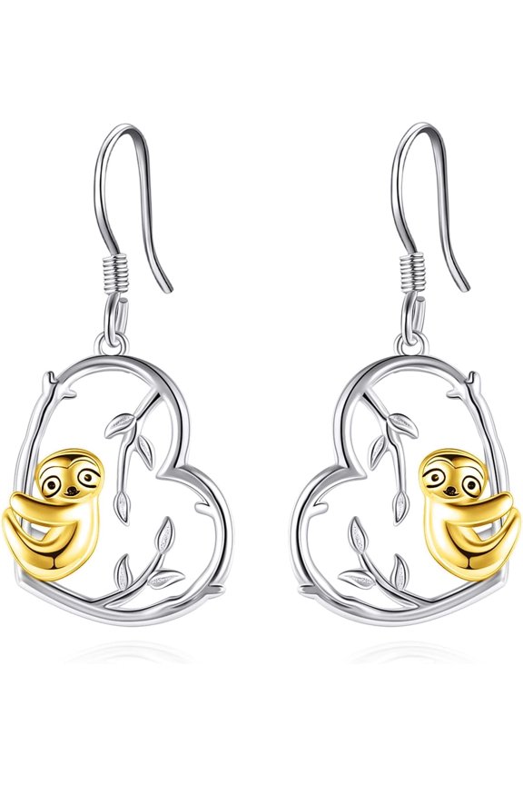 sloth earrings for women 925 Sterling sliver 18K rose gold Plated