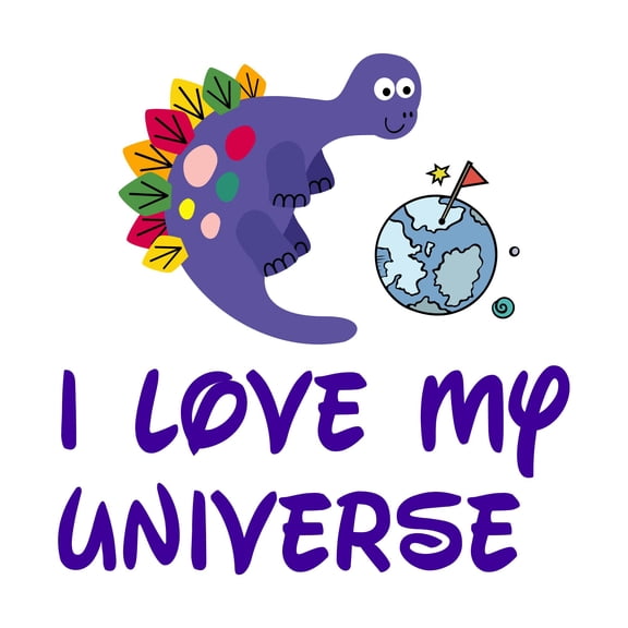 Animal Earth Space Colorful Wall Art MuralWall Decal Decoration I Love my Universe Cute Space Cartoon Animal Decorating Ideas for Child's Bedroom Size: 10 In(W) x 10 In(H)