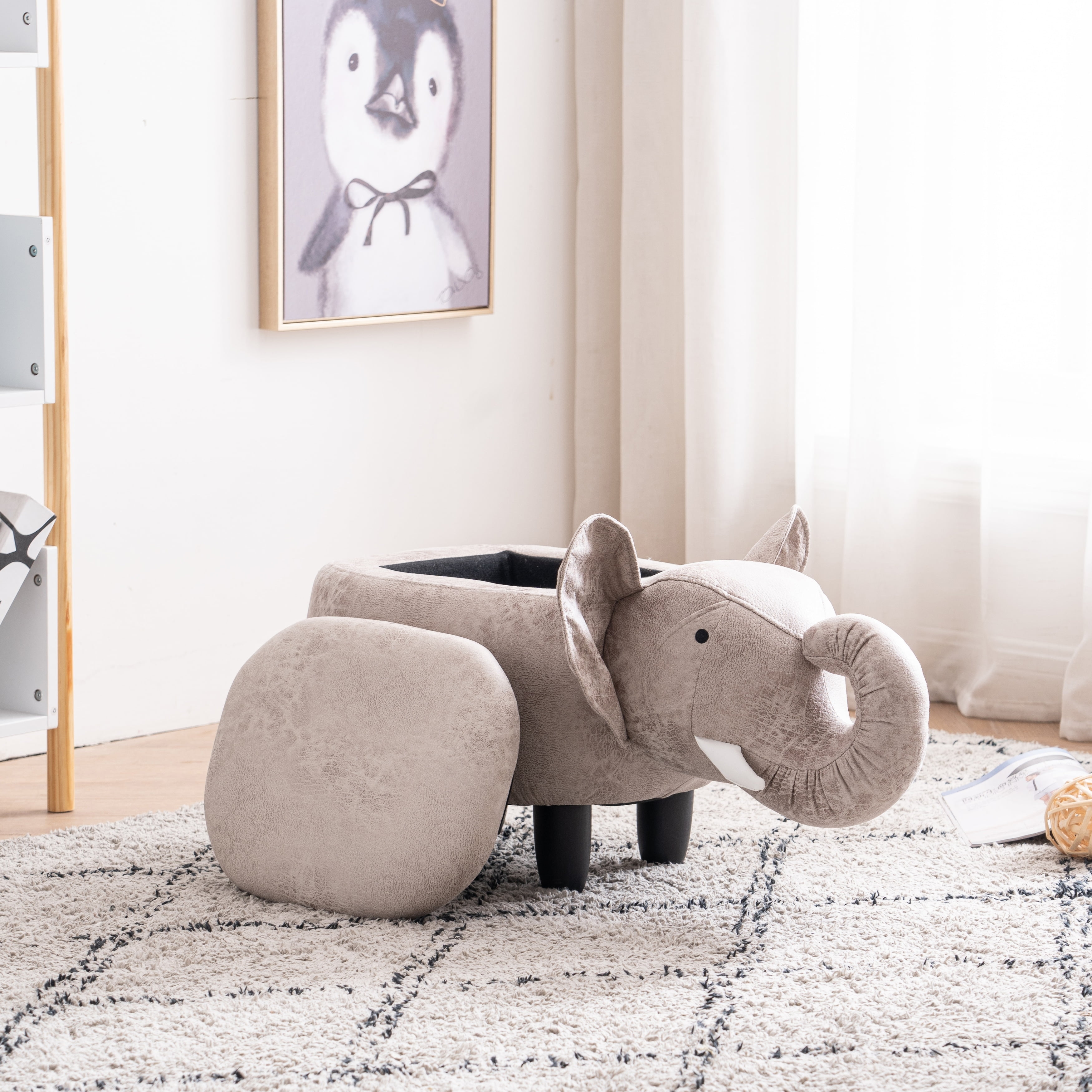 Elephant footstool with storage discount