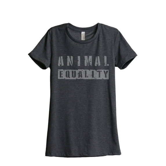 Animal Equality Women's Fashion Relaxed T-Shirt Tee Charcoal Grey X-Large