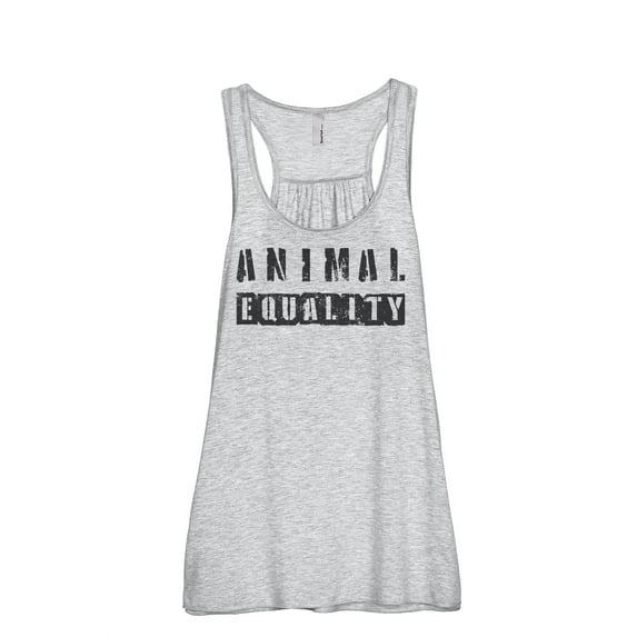 Animal Equality Women's Fashion Sleeveless Flowy Racerback Workout Yoga Tank Top Sport Grey 2X-Large