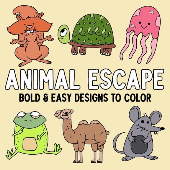 Animal Escape: Bold and Easy Designs to Color, (Paperback)