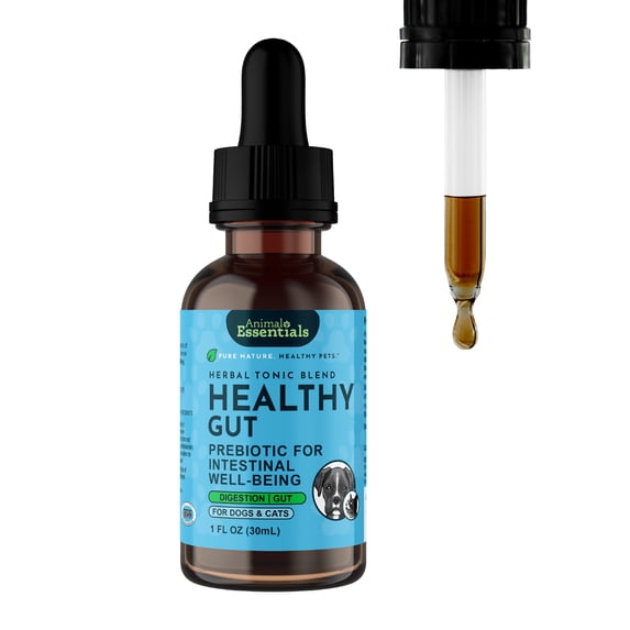 Animal Essentials Healthy Gut 1-Ounce Herbal Prebiotic Formula for Dogs and Cats