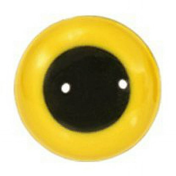 Animal Eyes with Black Centers & Metal Washers (12 mm - 12 pcs, Yellow)