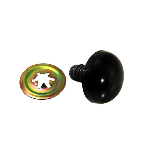 Animal Eyes with Black Centers & Metal Washers (9 mm - 12 pcs, Black)