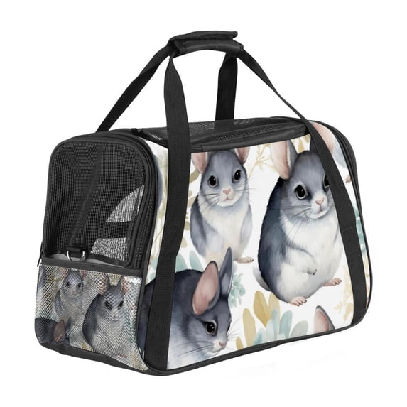 Animal Fabric Pet Bag with 900D Oxford Cloth Base and Nylon Webbing - Large Size 17x10x11.8 in - Ideal for Travel and Outdoor Activities