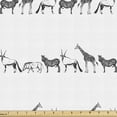 thumbnail image 1 of Ambesonne Animal Fabric by the Yard Upholstery, Art Fauna Line Monochrome, 1 Yard, Charcoal Grey White, 1 of 5