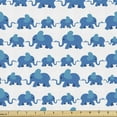 thumbnail image 1 of Ambesonne Animal Fabric by the Yard Upholstery, Blue Animal Theme, 1 Yard, Blue White, 1 of 5