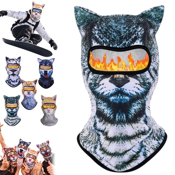 Animal Face Ski Mask 3D Cat Balaclava for Outdoor Sports ，Distinctive ...