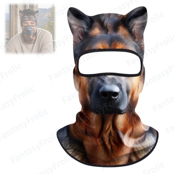 Animal Face Ski Masks Wolf Ski Mask Ski Mask Funny Realistic Print Animal Face Mask Fleece Stretchy Hood Helmet Friendly For Skiing Cycling Hiking Halloween Cosplay,D
