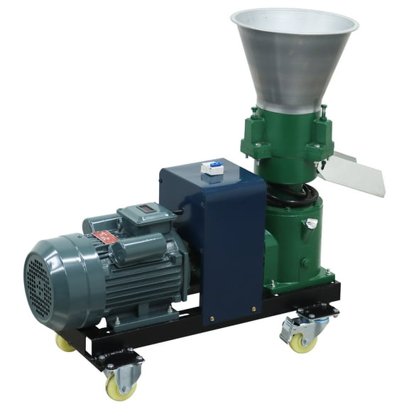 Animal Feed Pellet Mill Machine 10MM Electric Feed Granulator 3 Head Rollers 220V 4.5KW