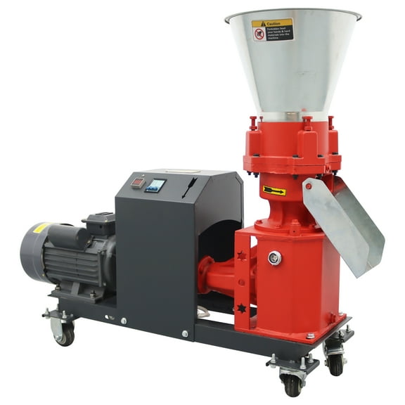 Animal Feed Pellet Mill Machine 4MM Electric Feed Granulator 4 Head Rollers 440lb/h 220V