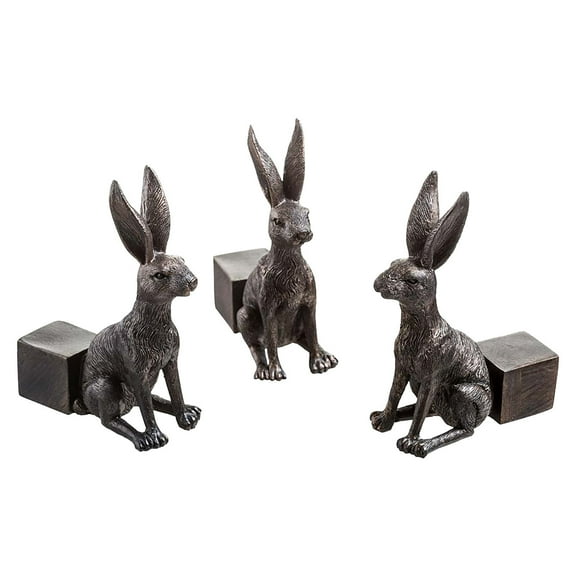 Animal Figures Plant Stand - 3pcs Pack Resin Pot Feet for Outdoor Planters - Flower Pot Holder Elevator (Rabbit)