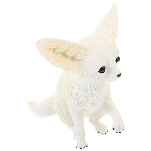 WEUVEB White Fox Figurine Realistic Animal Decor for Desktop Room Decor 1Pack